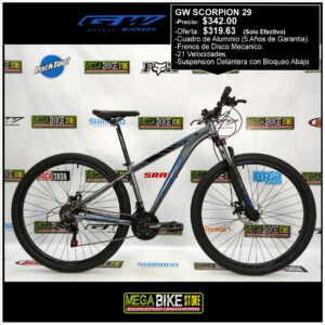 Bicicleta-guayaquil-mtb-montañera-talla-mega-bike-store-bike-shimano-gw-scorpion-aro-29-aluminio-gris-azul.