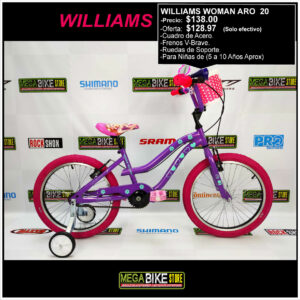 Bicicleta-guayaquil-mtb-montañera-talla-mega-bike-store-bike-shimano-williams-woman-aro-20-acero-morado-rosado