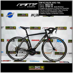 Bicicletas-talla-aro-700-mega-bike-store-bike-ruta-carrera-shimano-triatlón-gw-k2-aro-700-aluminio-negro