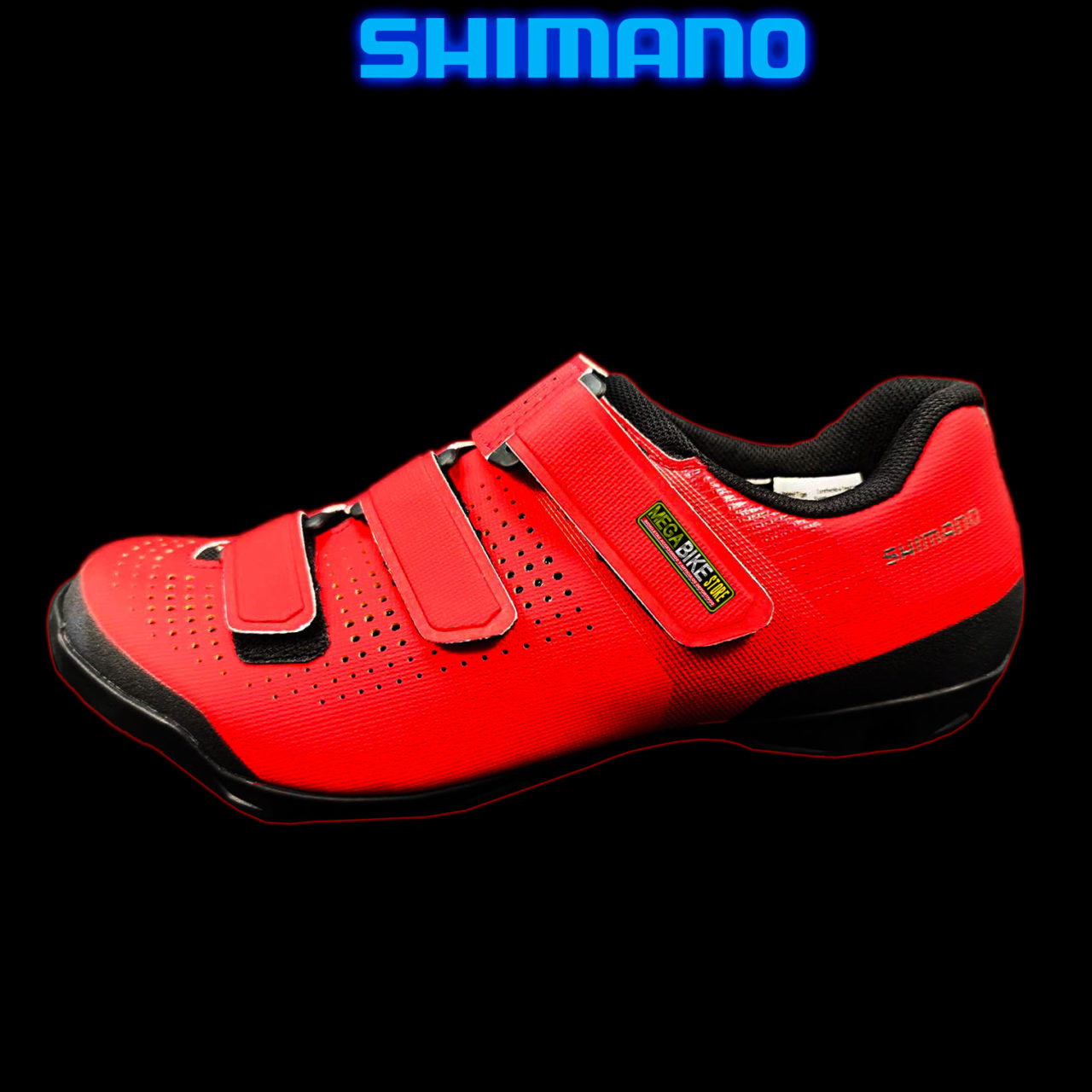 zapatos para bicicleta de monta?�a SHIMANO XC100 (NEGRO-ROJO)