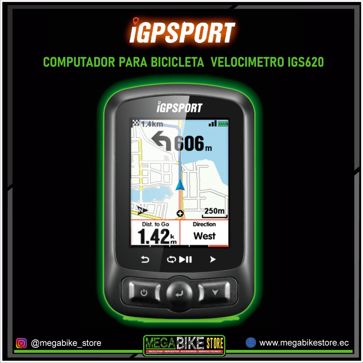 Velocimetro GPS para bicicletas Ciclocomputador IGPSPORT IGS620 .