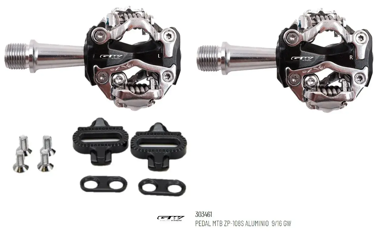 Pedales Para Bicicleta de Montaña GW ZP-108S incluye Clips