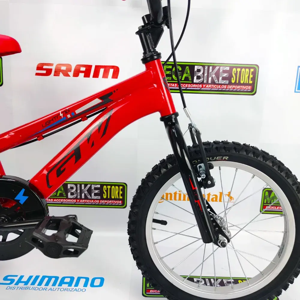 catalogar lote Lengua macarrónica bici para niños GW LIGHTING Aro 16 (VERDE) con ruedas de soporte.