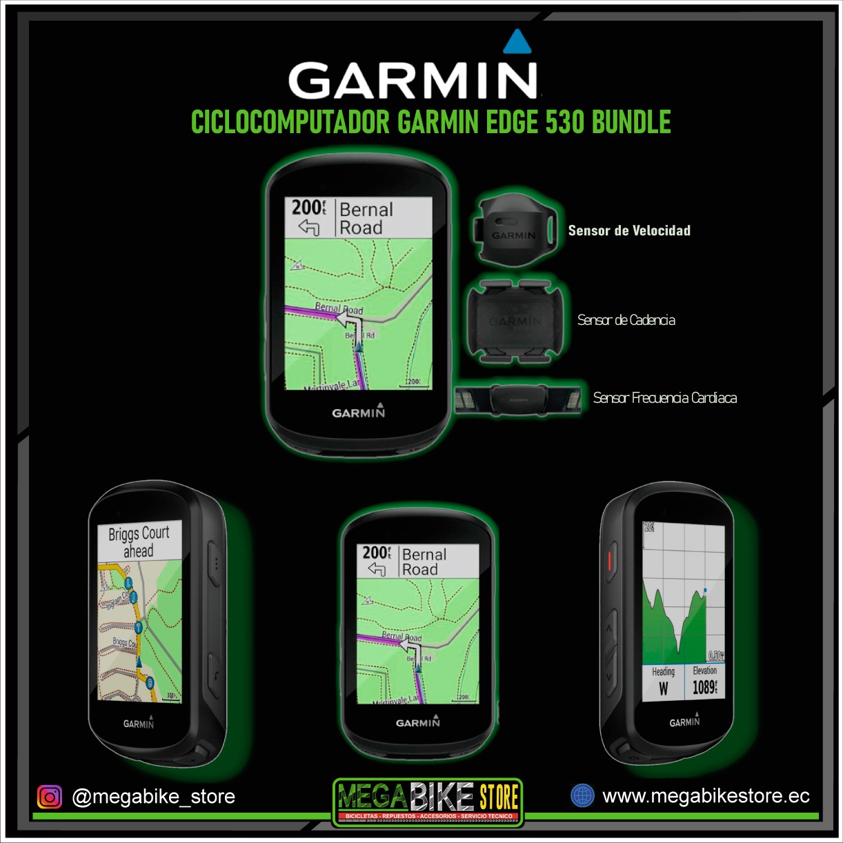 Ciclocomputador GARMIN GPS EDGE 530 bundle